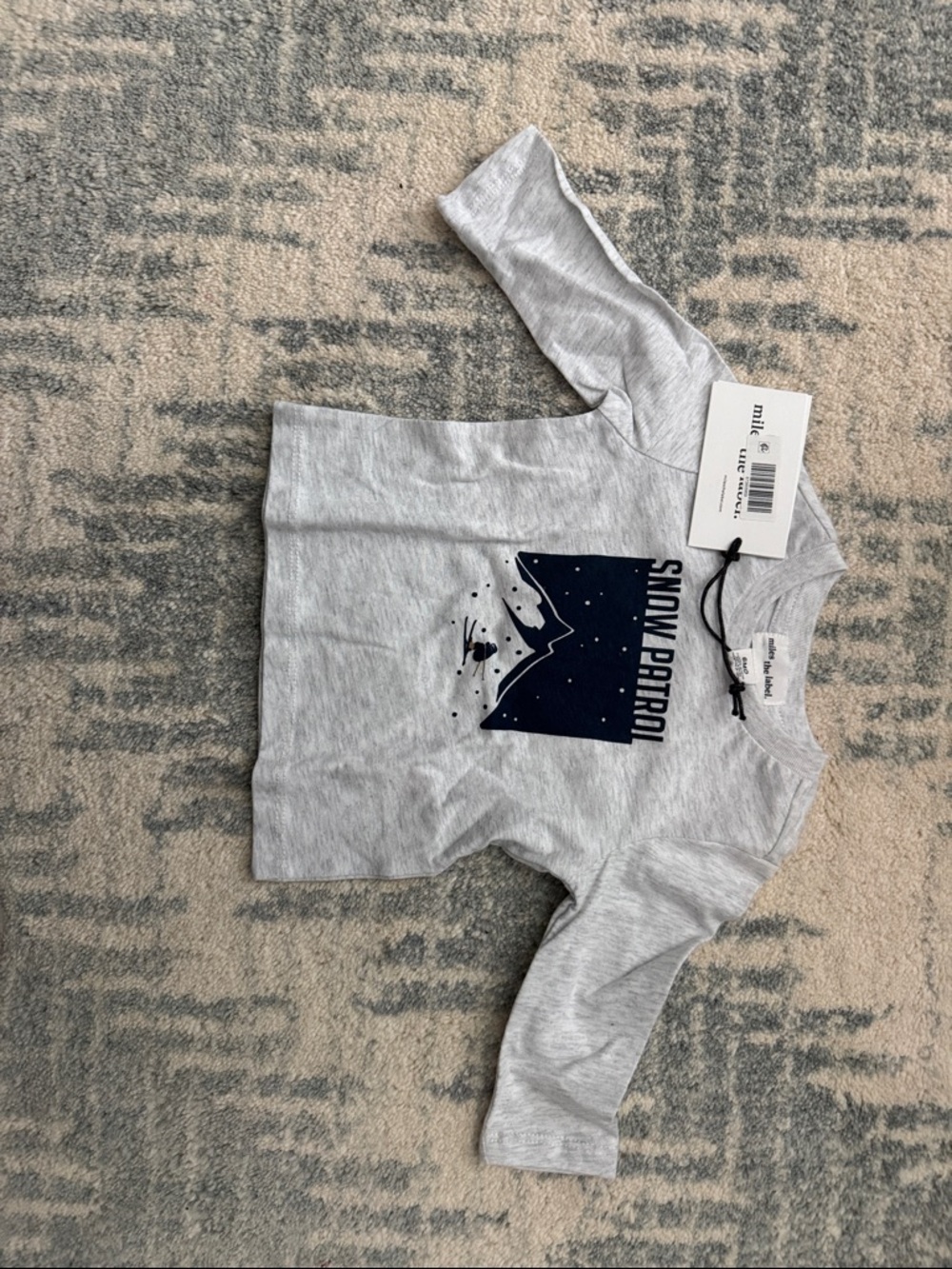 Miles the label baby' Snow Patrol Long Sleeve Tee - Light Gray